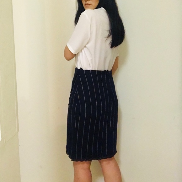 Pinstriped Pencil Skirt - Picture 6 of 8